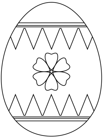 Easter Egg With Flower Coloring Page